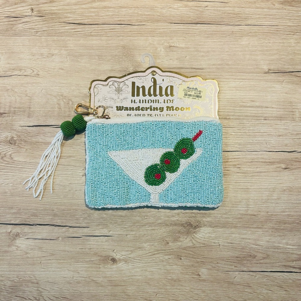 India Handmade Martini Beaded Pouch